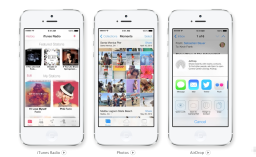 iOS 7 iTunes Radio AirDrop